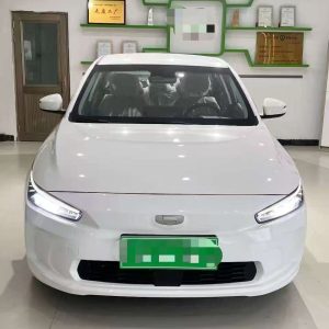 Sleek, futuristic front fascia of the white 2019 Geometry A EV - a cost-saving alternative to fuel cars for African urban drivers.